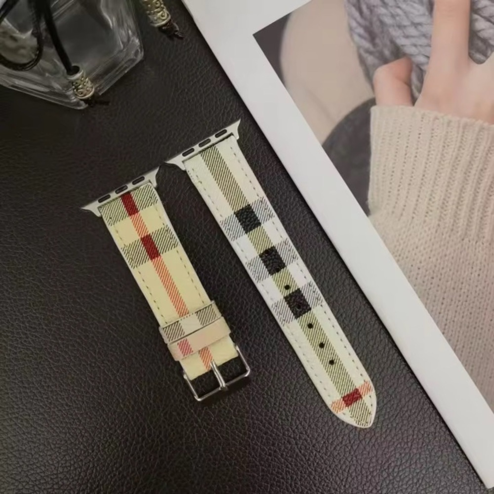 Leather Plaid Apple Watch Band 38/40/41/42/44 - Picture 13 of 16